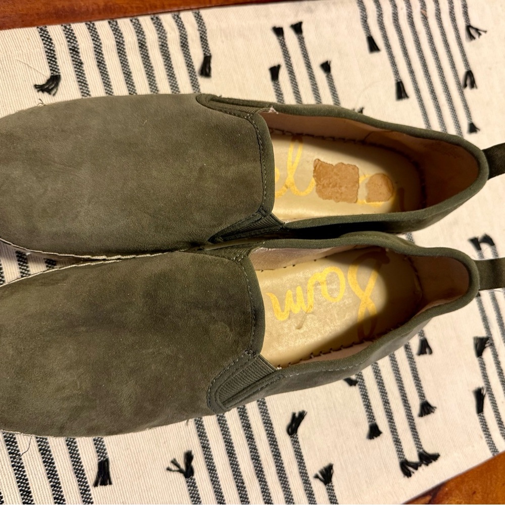 Sam Edelman size 11 women’s Slip-On green Suede espadrille Shoes